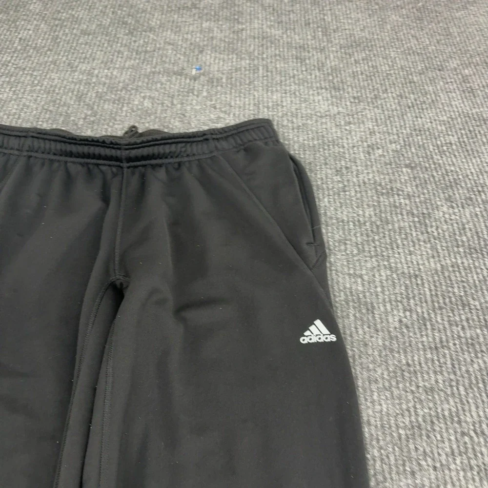 Adidas Pants Mens M Black Polyester Elastic Waist Activewear Sportswear Joggers
